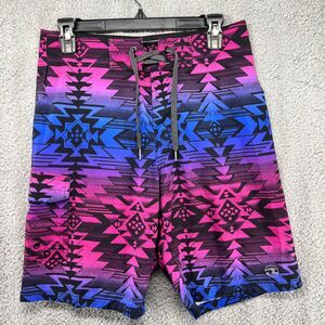 Ocean Current Board Shorts Men's 29 Pink Southwestern Aztec Swim Trunks Surf
